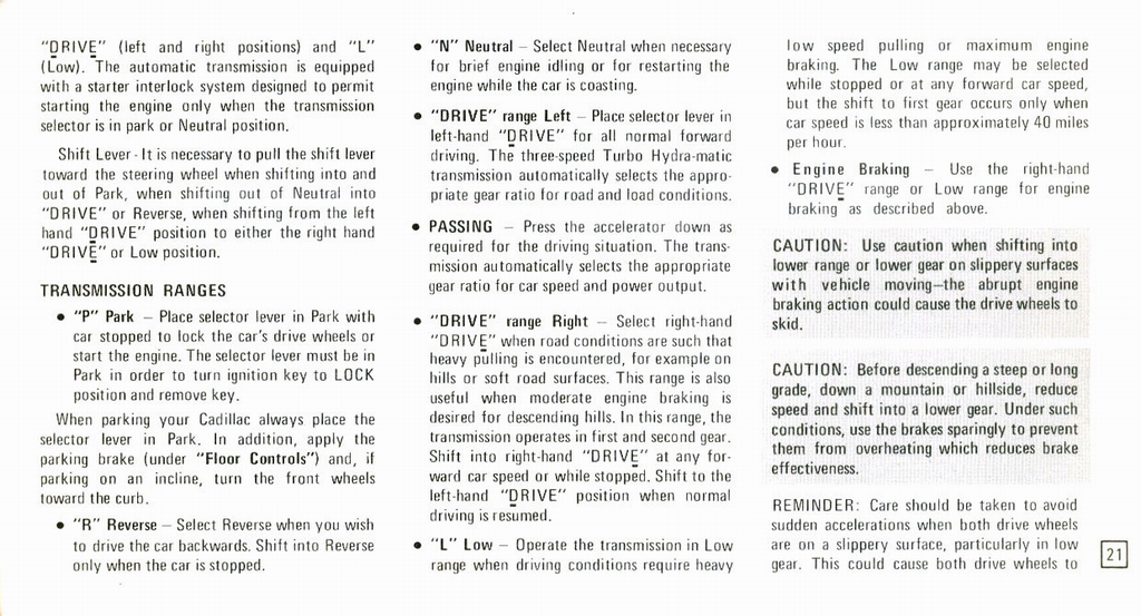 1973 Cadillac Owners Manual Page 68